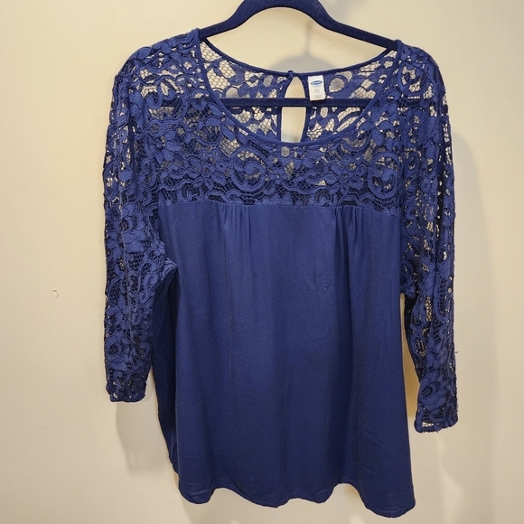 Old Navy Navy Blue relaxed fit blouse size XXL - Picture 4 of 11